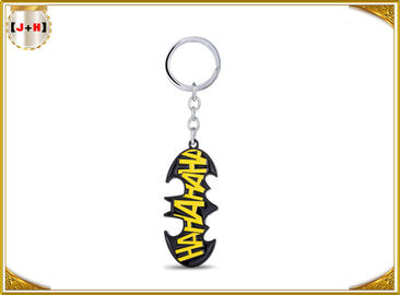 소년 선물 매력 배트맨을 위한 노란 로고를 가진 개인화된 까만 금속 열쇠 고리