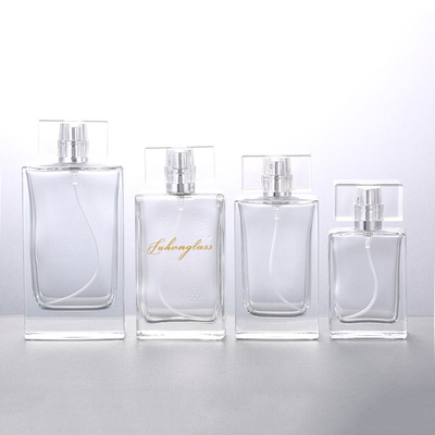 주문 30ML50ML100ML 직사각형 향수병 화장품 병 스크루 입 투명 유리 빈 병 향수병 online manufacture