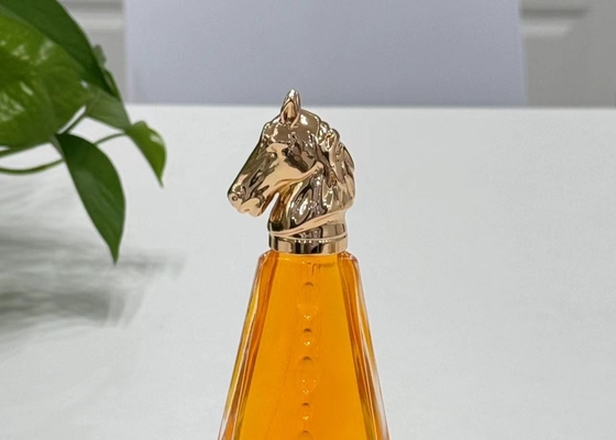 주문 금속 말 모양 자맥 향수 뚜?? 주황 합금 유리 향수 병 뚜?? online manufacture