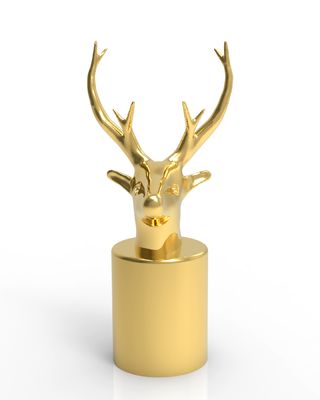 주문 Zinc alloy deer head animal perfume cover Golden perfume cap online manufacture