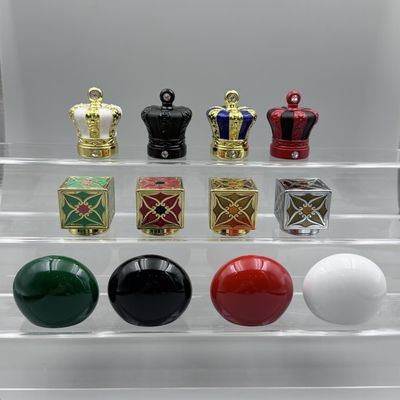 고급 블랙 / 골드 다이아몬드 Zamak 향수 캡 표준 병 목