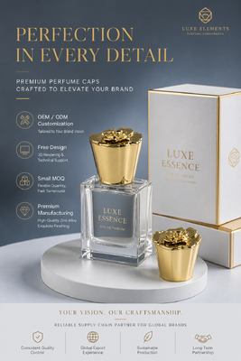 Conical Shape Zamac Perfume Cap With Embossed Rose Decoration Gold Plated Luxury Metal Perfume Bottle Top Custom Packaging Accessory Magnetic